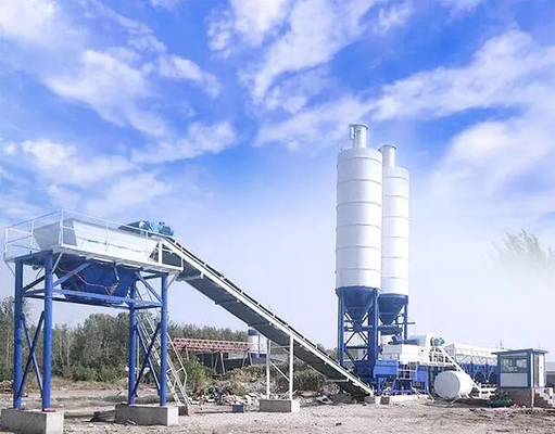 HZS75 Concrete Mixing Station Cement Plant Equipments For Medium Size And Above