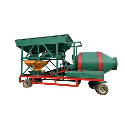 Sprzęt zakładu cementowego JZM Series Fixed Hopper Drum Mixer Mobile Beton Mixing Machine With Spiral Feeder